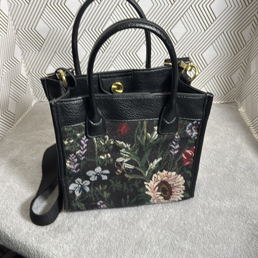 Floral Black Women's Bag flowers and‎ ladybugs unbranded - Picture 10 of 12